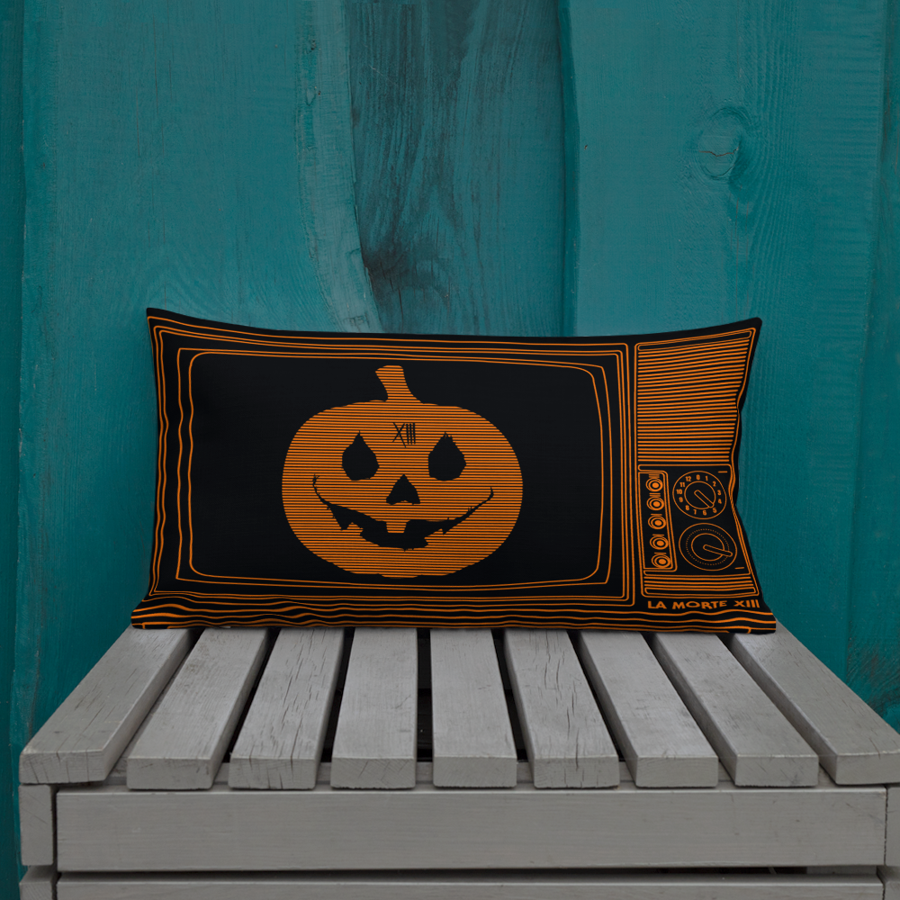 Halloween Is in The T.V. • Premium Throw Pillow