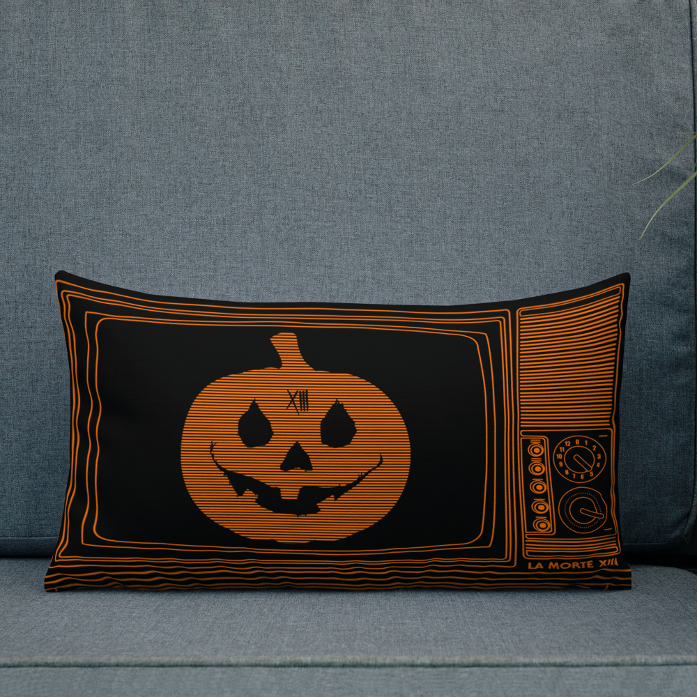 Halloween Is in The T.V. • Premium Throw Pillow