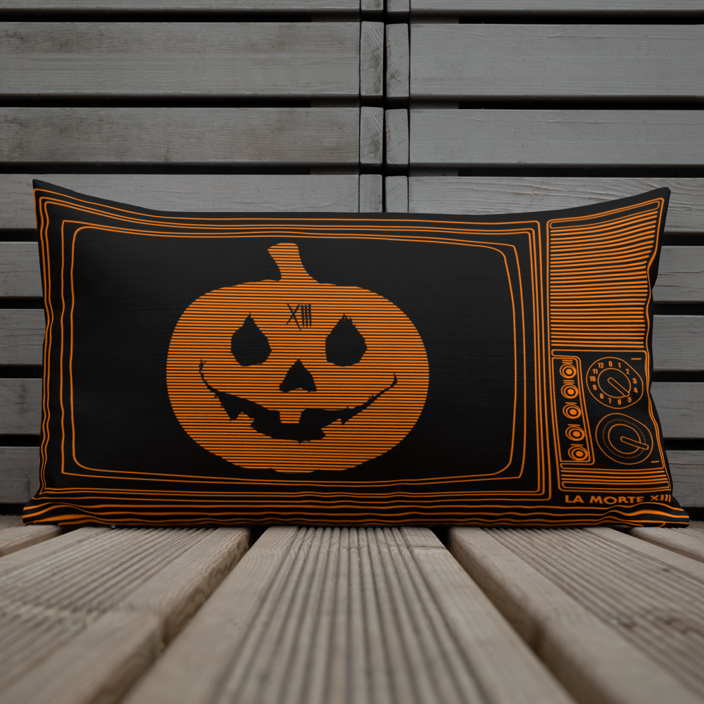 Halloween Is in The T.V. • Premium Throw Pillow